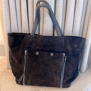 Chocolate Brown suede All Saints tote